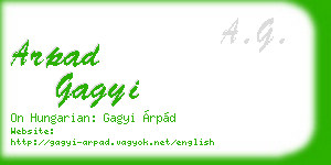 arpad gagyi business card