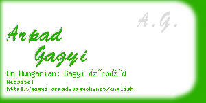 arpad gagyi business card